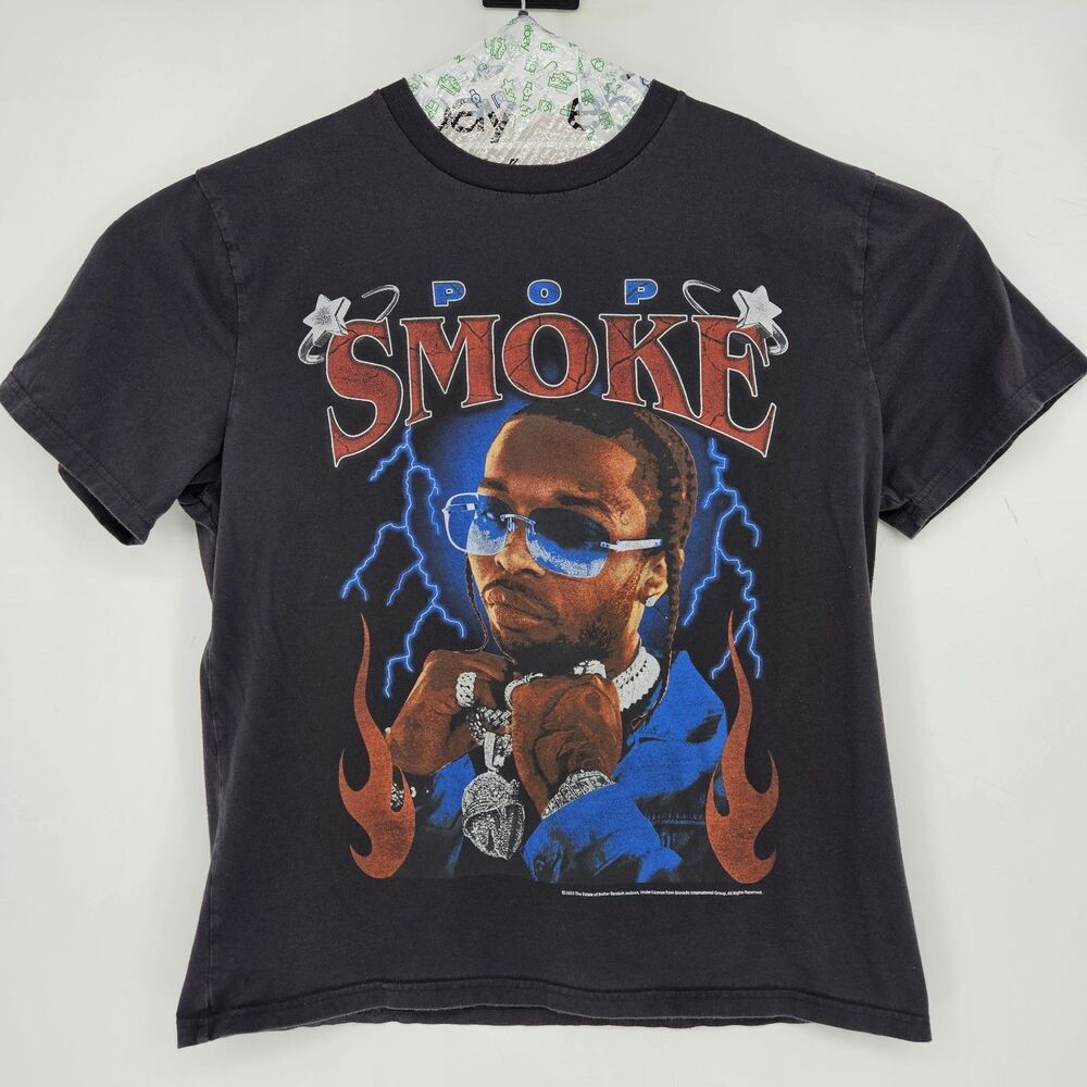 Pop Smoke Shirt Mens Extra Large Hollister Relaxed‎ Fit Black Short Sleeve XL